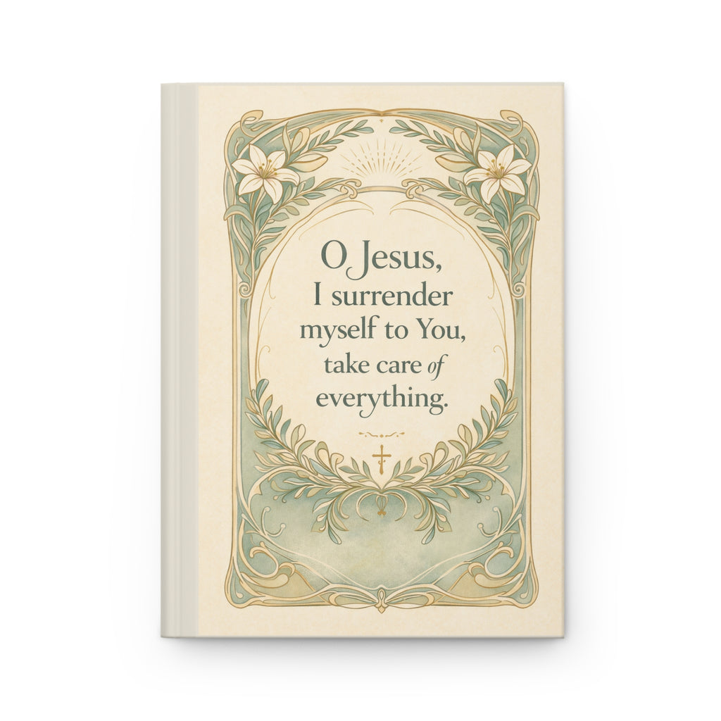 Christian Prayer Journal — "O Jesus, I Surrender" Hardcover Matte Devotional Notebook