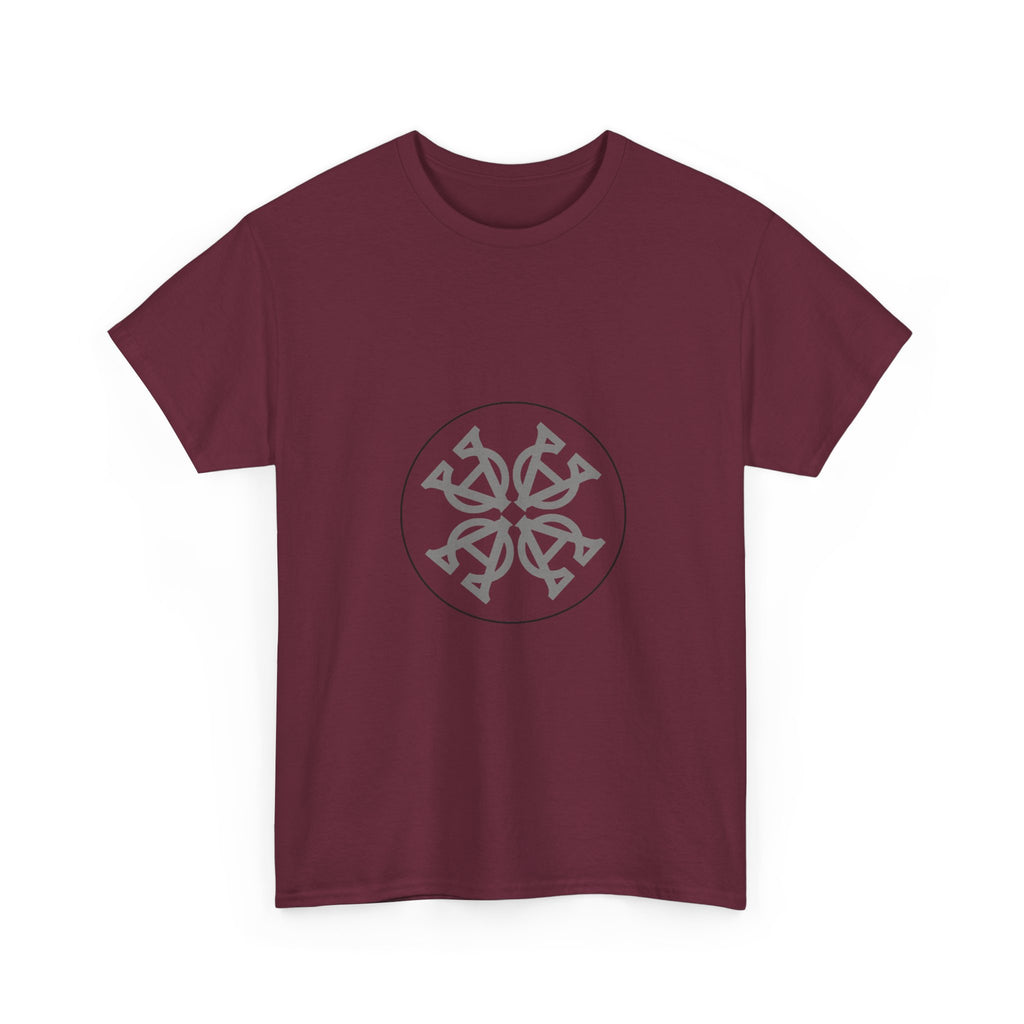 Unisex Heavy Cotton Tee with Distinctive Circular Design, Casual Wear, Graphic Tee, Gift Idea, Everyday Comfort, Holiday Fashion