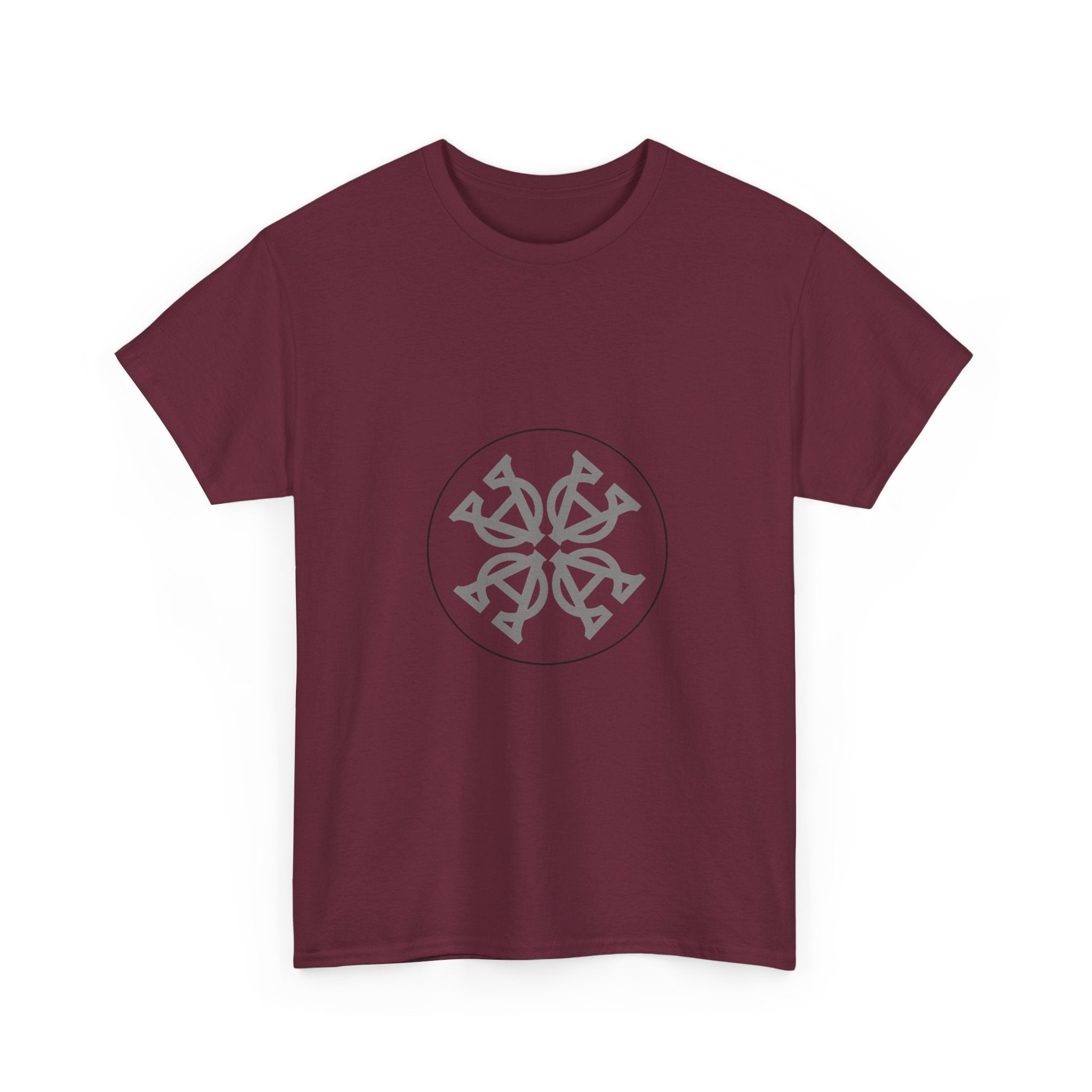 Unisex Heavy Cotton Tee with Distinctive Circular Design, Casual Wear, Graphic Tee, Gift Idea, Everyday Comfort, Holiday Fashion