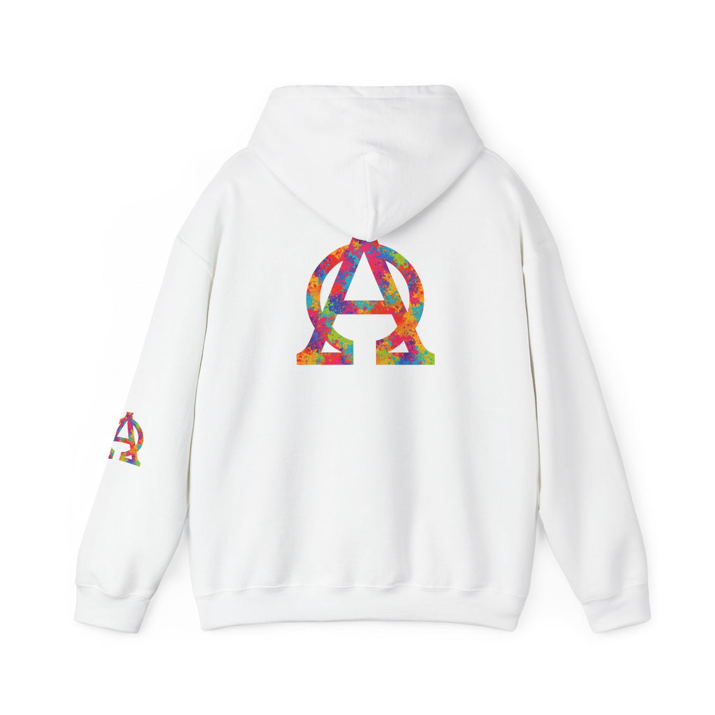 Colorful Graphic Hoodie, Unisex Heavy Blend Sweatshirt, Casual Wear, Gift for Him, Gift for Her, Trendy Apparel, Cozy Pullover