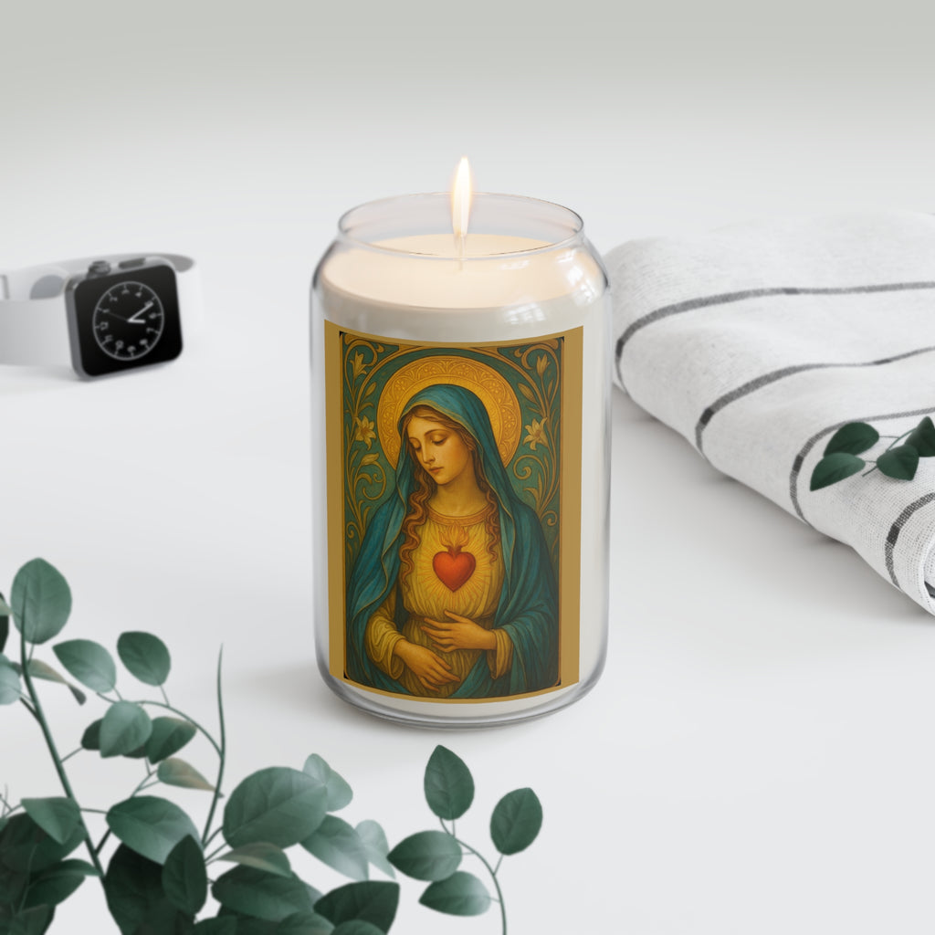 Sacred Heart Madonna Soy Candle — 13.75 oz Scented Prayer Candle