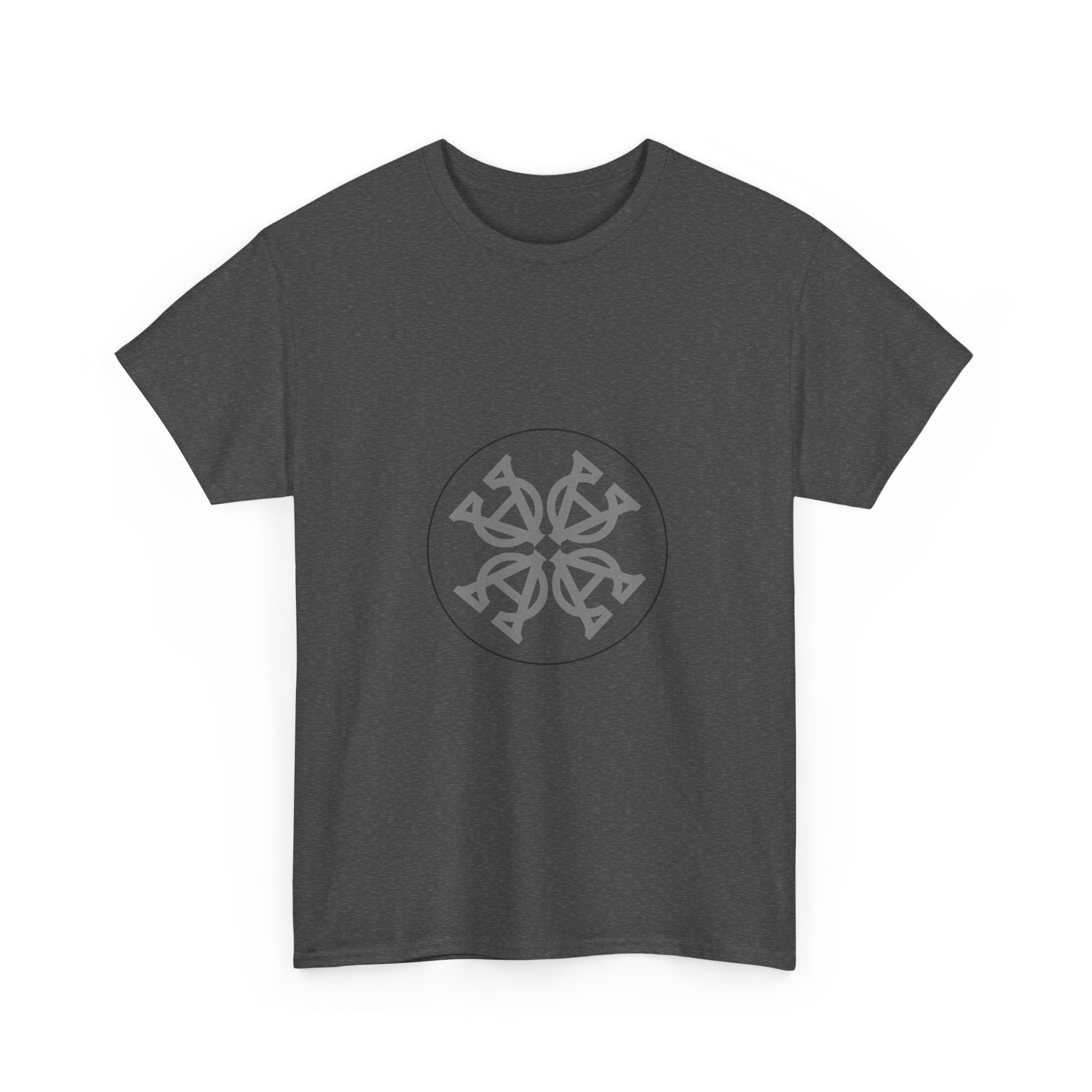 Unisex Heavy Cotton Tee with Distinctive Circular Design, Casual Wear, Graphic Tee, Gift Idea, Everyday Comfort, Holiday Fashion