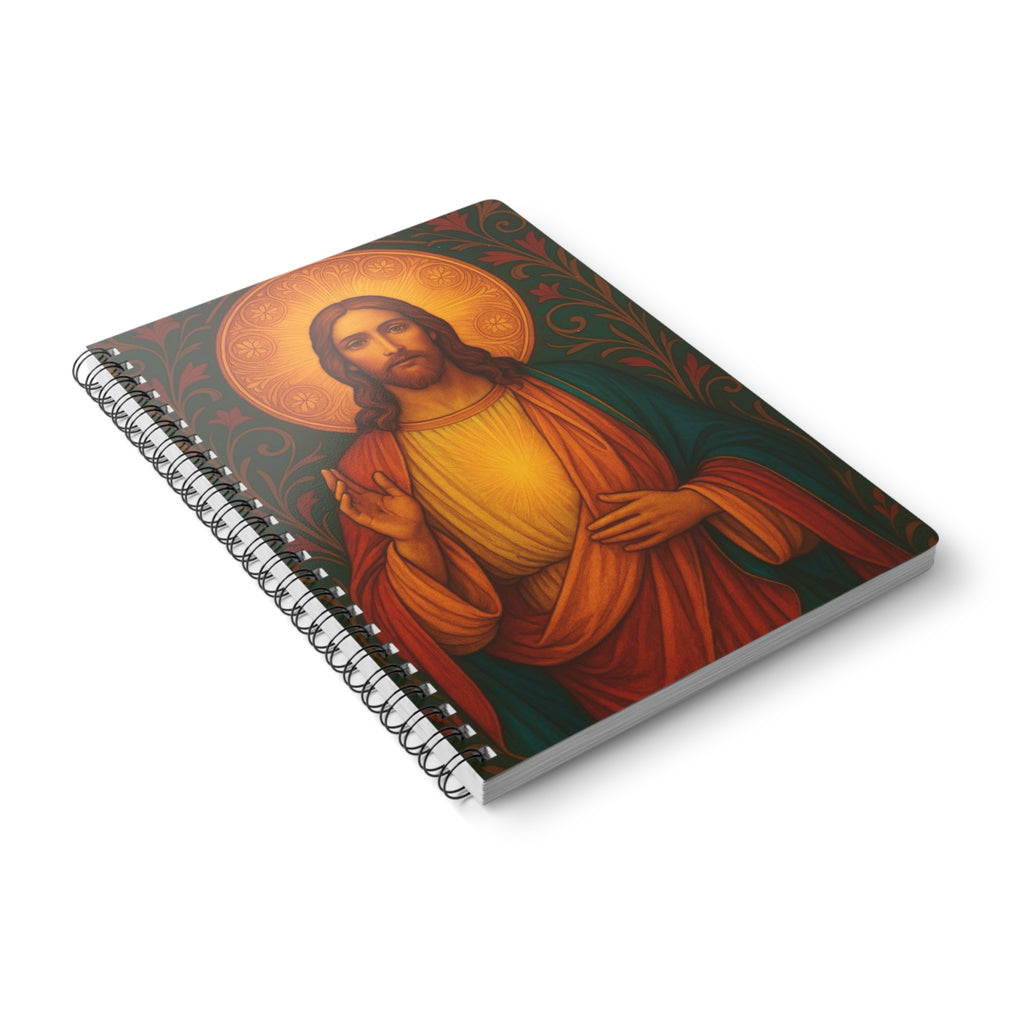 Jesus Icon Spiral Notebook A5 — Sacred Art Wirobound Lined Journal