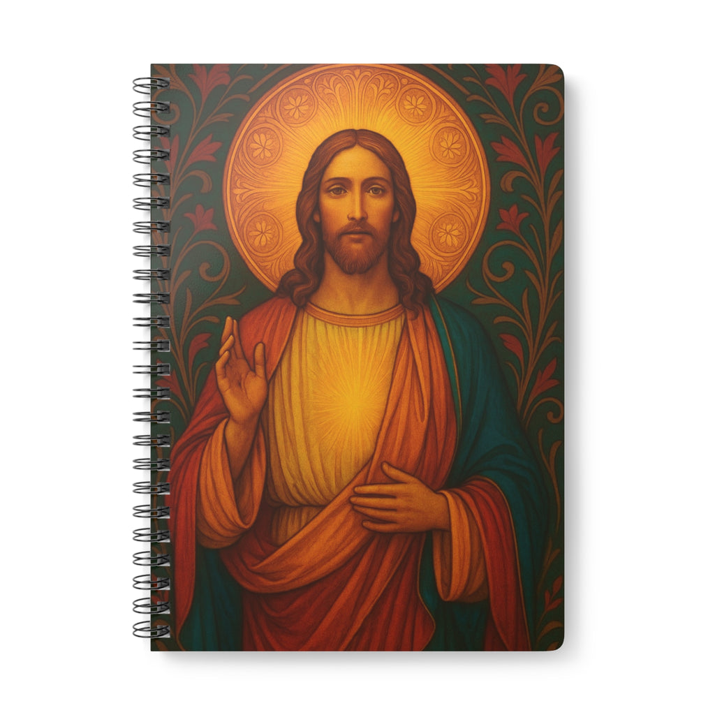 Jesus Icon Spiral Notebook A5 — Sacred Art Wirobound Lined Journal