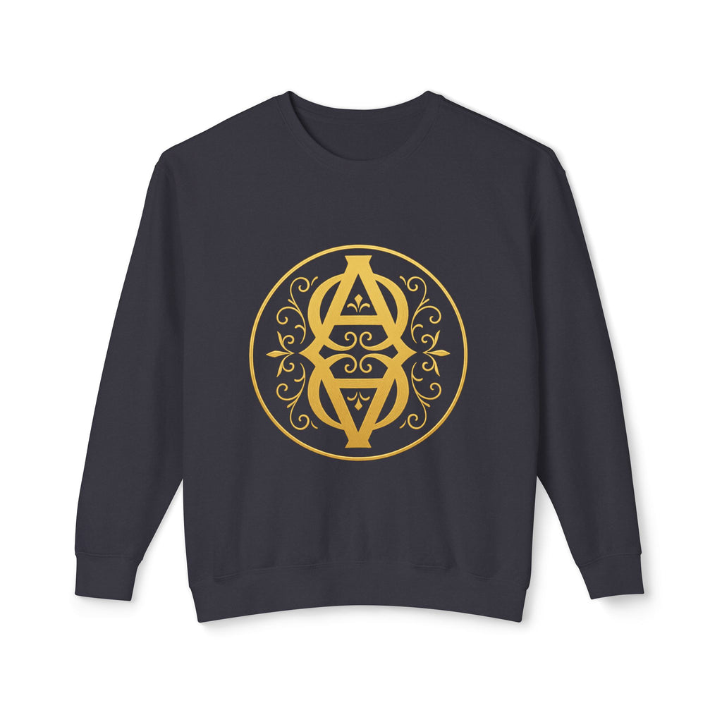 Golden Symbol Unisex Lightweight Crewneck Sweatshirt – Cozy Casual Wear, Birthday Gift, Graphic Pullover, Everyday Comfort, Unique Design