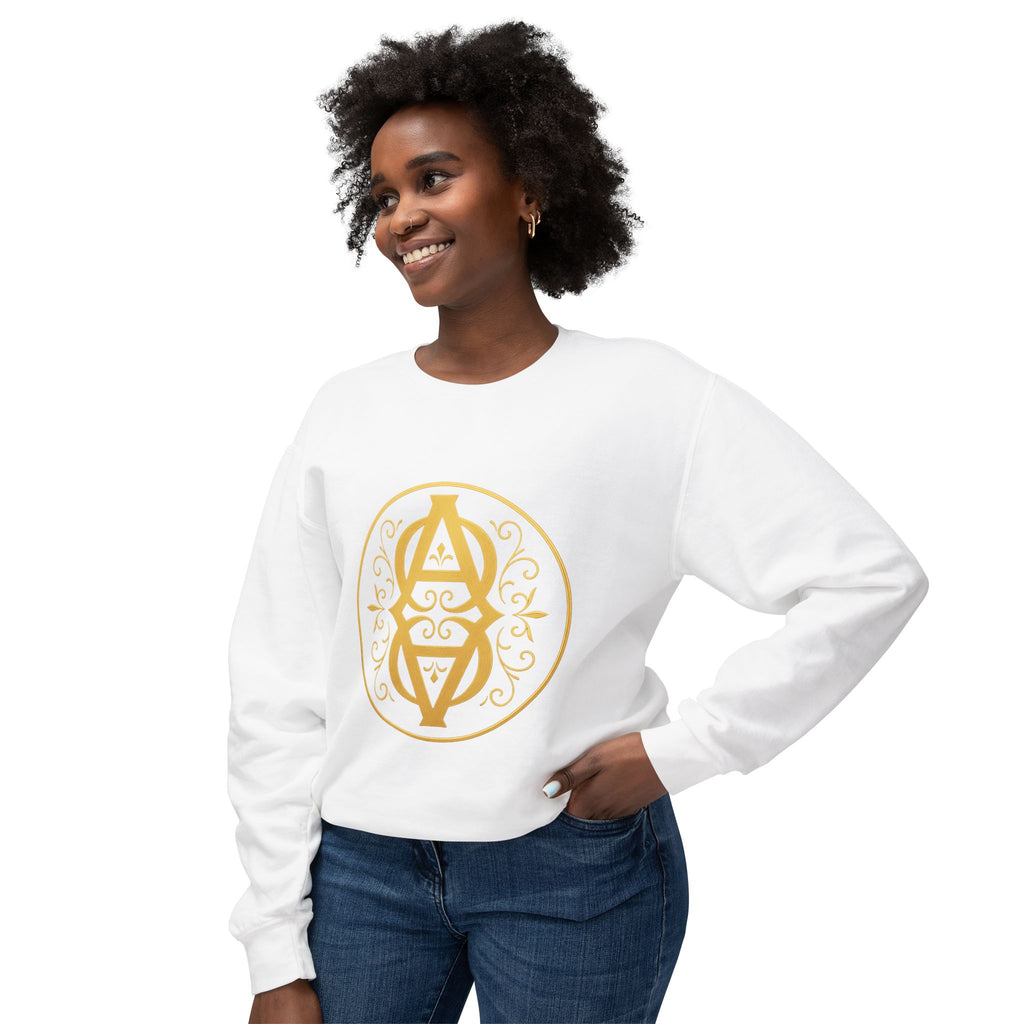 Golden Symbol Unisex Lightweight Crewneck Sweatshirt – Cozy Casual Wear, Birthday Gift, Graphic Pullover, Everyday Comfort, Unique Design