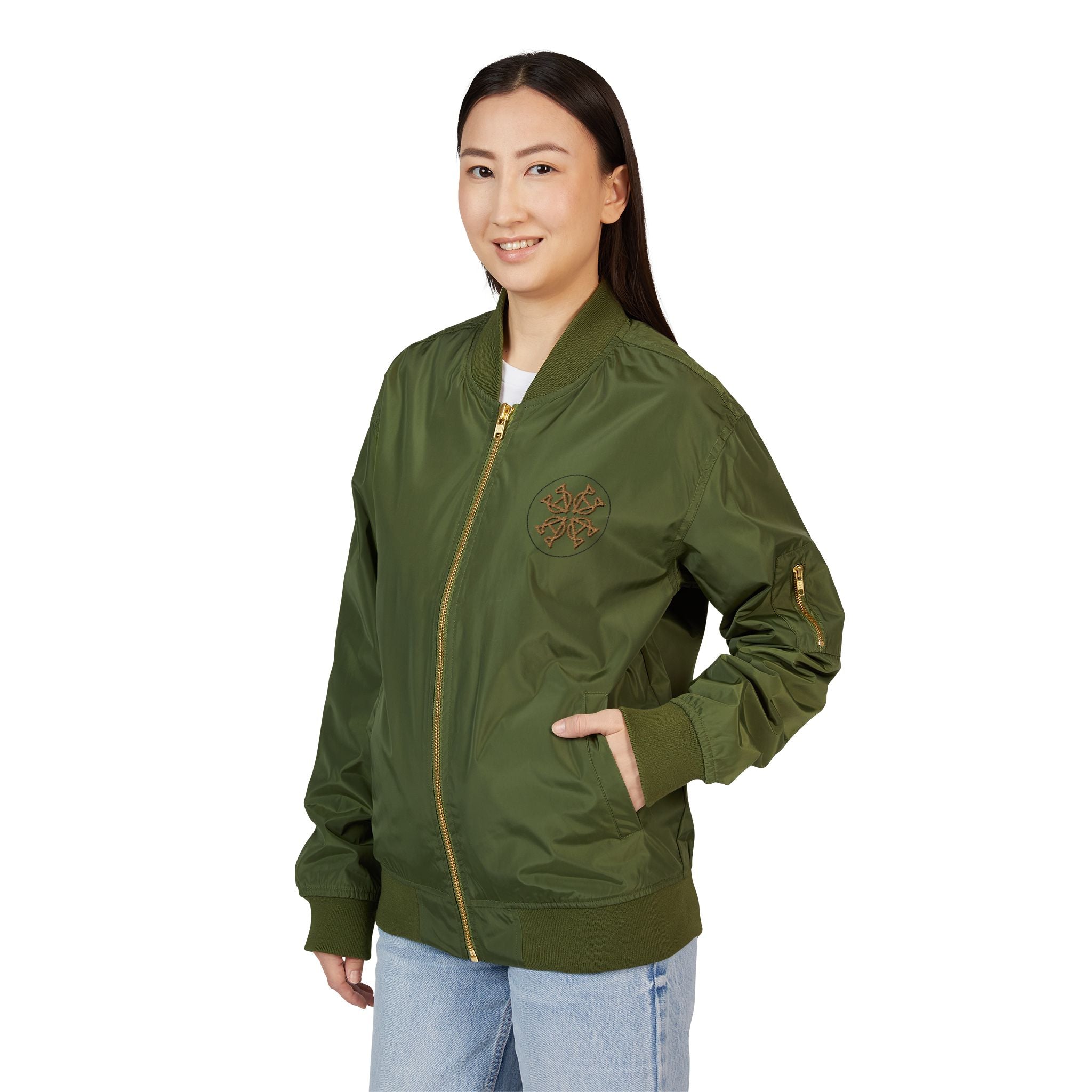 Eco-Friendly Embroidered Bomber Jacket, Vintage Style, Sustainable Fashion, Streetwear, Gift for Him/Her, Fall Apparel