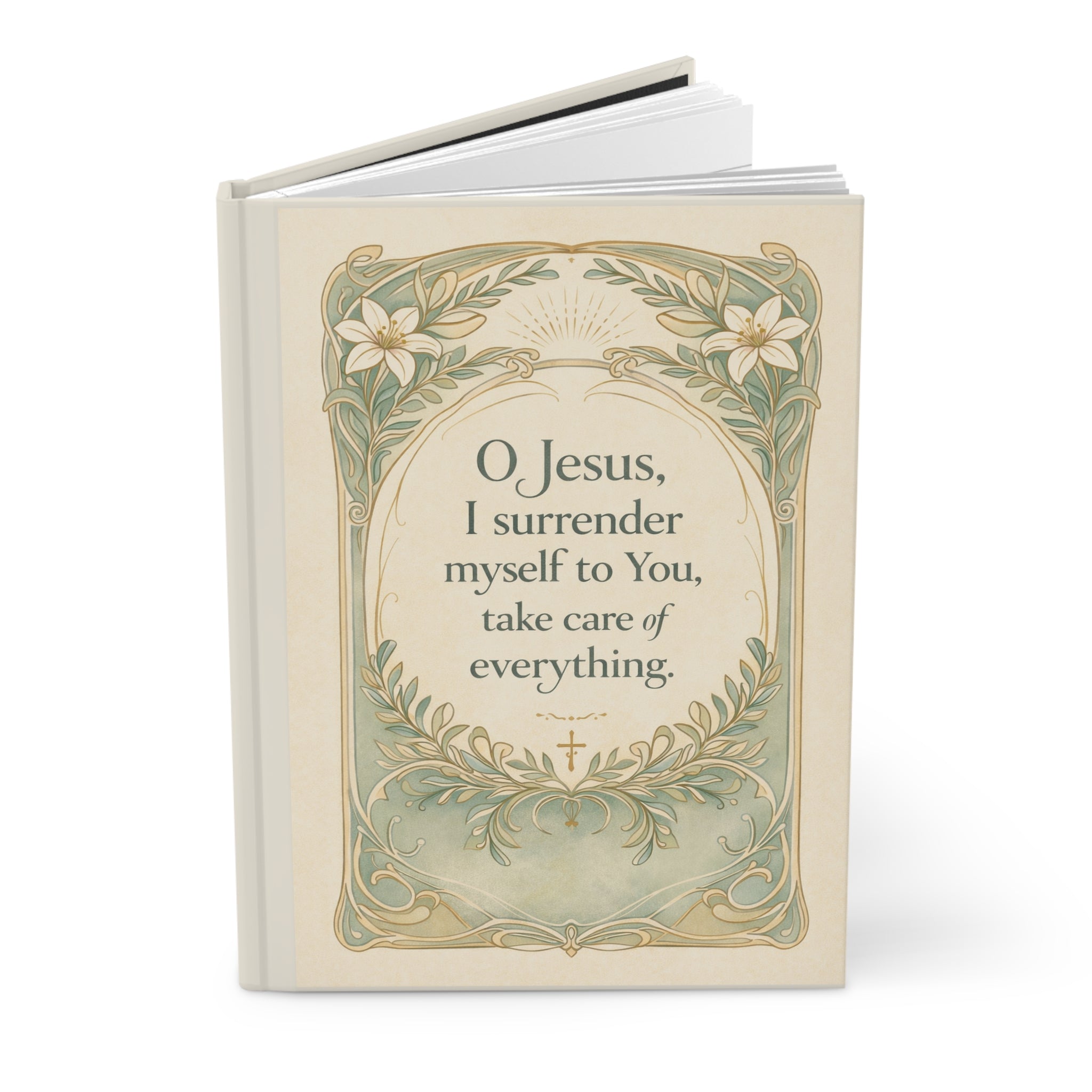 Christian Prayer Journal — "O Jesus, I Surrender" Hardcover Matte Devotional Notebook
