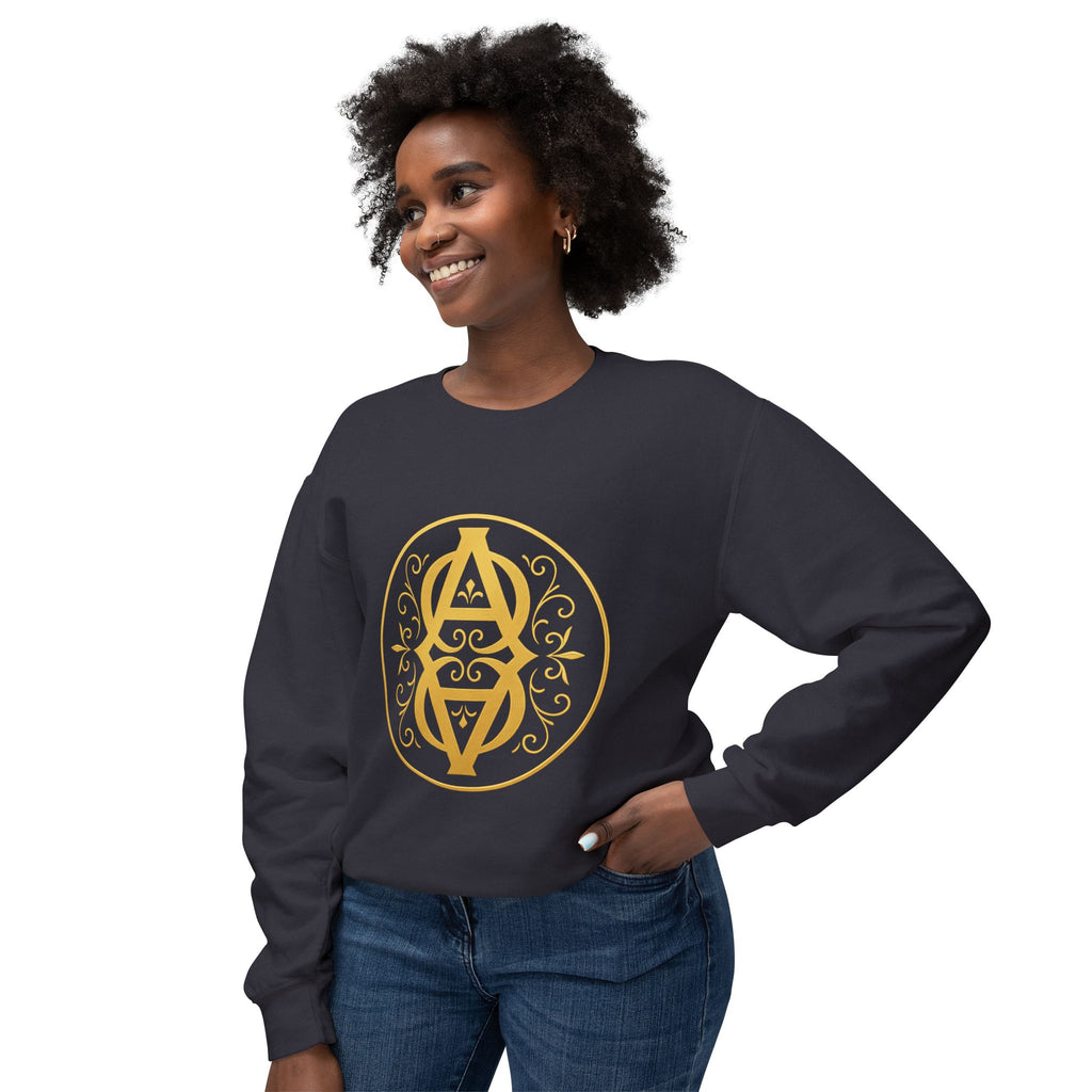 Golden Symbol Unisex Lightweight Crewneck Sweatshirt – Cozy Casual Wear, Birthday Gift, Graphic Pullover, Everyday Comfort, Unique Design