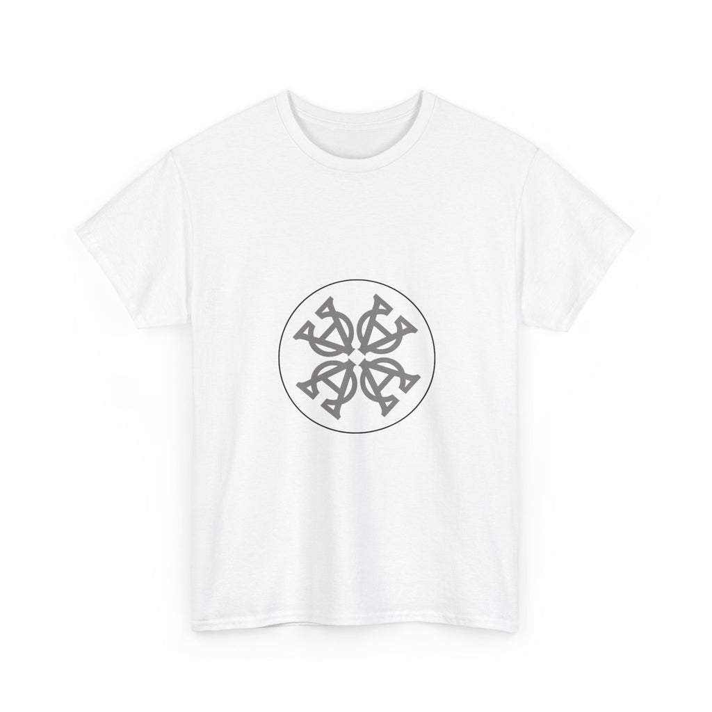 Unisex Heavy Cotton Tee with Distinctive Circular Design, Casual Wear, Graphic Tee, Gift Idea, Everyday Comfort, Holiday Fashion